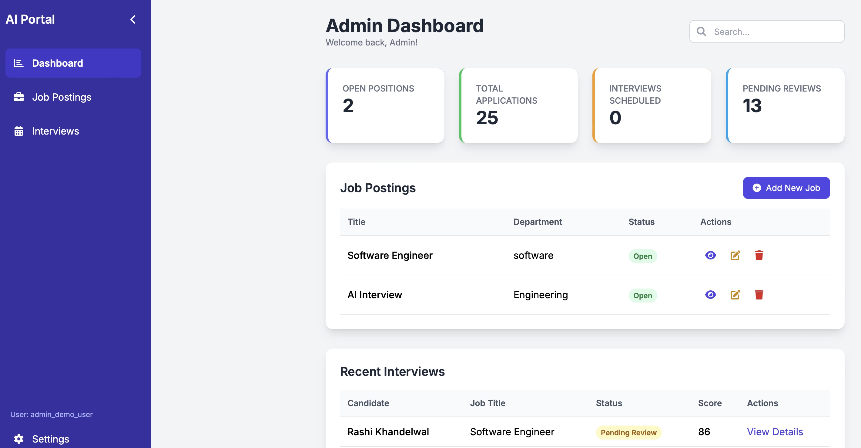 Admin Dashboard